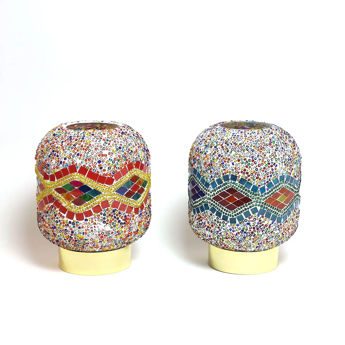 Baroque style modern antique ultrasonic handmade mosaic living room decorative lamp glass mixed color ornaments Get a Quote Contact Us