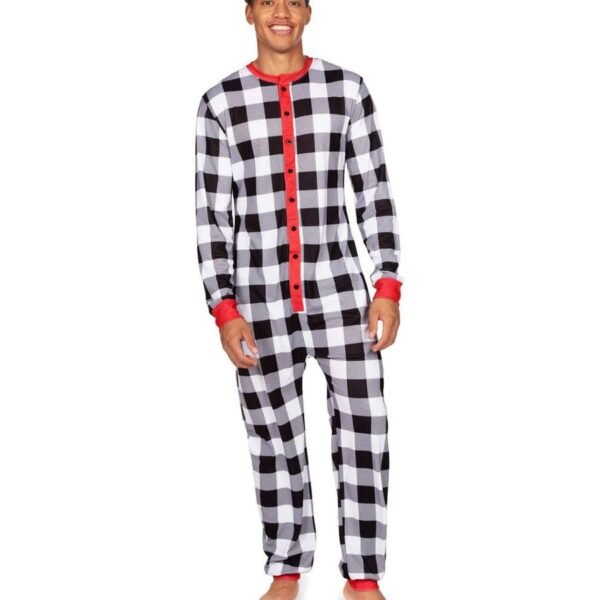 Men's Christmas Crew Plaid Onesie Pajamas