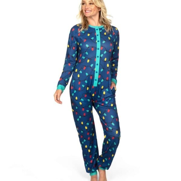 Women's Christmas Lights Onesie Pajamas